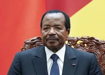 FILE - In this Thursday, March 22, 2018 file photo, Cameroon President Paul Biya is seated with Chinese President Xi Jinping as they attend a signing ceremony at the Great Hall Of The People in Beijing. Cameroon's president, one of Africa's longest-serving leaders, says on Friday, July 13, 2018 he will run again in October's election. The 85-year-old president has been in power since 1982. He oversees an increasingly restive Central African nation that faces an Anglophone separatist movement and the threat from Boko Haram extremists crossing the border from Nigeria. (Lintao Zhang/Pool Photo via AP, File)