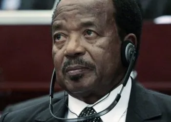 FILE-In this Thursday, June 30, 2011, file photo Cameroon President Paul Biya listens during a session on the 17th African Union Summit theme of youth empowerment, at the Sipopo Conference Center, outside Malabo, Equatorial Guinea. Cameroon's 79-year-old President Paul Biya marks 30-years in office on Tuesday, Nov. 6, 2012, and the ruling party planned boisterous celebrations while banning the opposition from holding a protest.(AP Photo/Rebecca Blackwell, File)