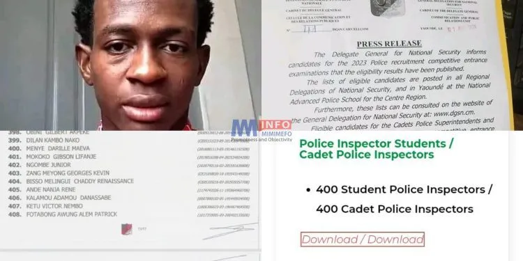 Junior Ngombe passes police concour