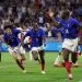 Paris 2024 Olympics - Football - Men's Semi-final - France vs Egypt - Lyon Stadium, Decines-Charpieu, France - August 05, 2024. Jean-Philippe Mateta of France celebrates scoring their second goal with teammates. REUTERS/Nir Elias