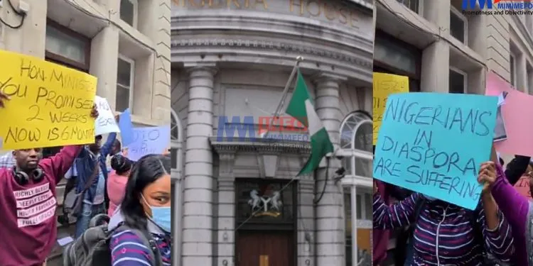 Nigerians storm High Commission in London
