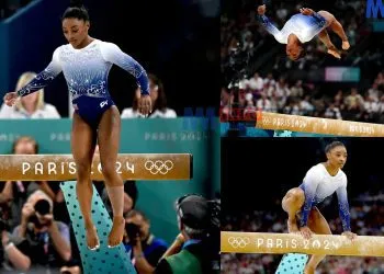 Simone Biles falls off and misses on fourth medal