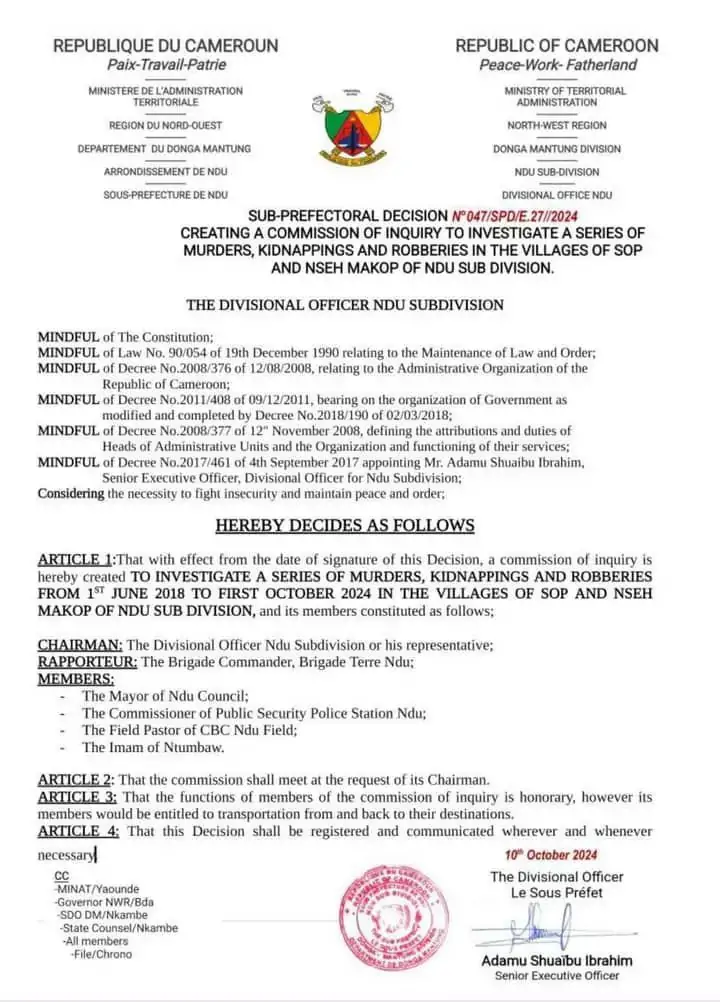 DO Of Ndu Communique