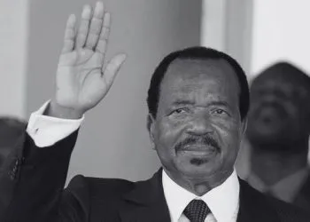 President Paul Biya black and white