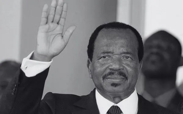 President Paul Biya black and white