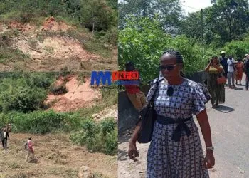 La falaise de Dschang coupée par un glissement de terrain massif