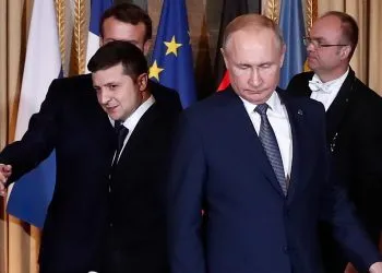 Putin and Zelensky during their meeting in 2019