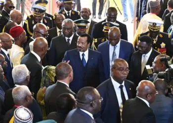 President Biya addresses the diplomatic corps during the New Year