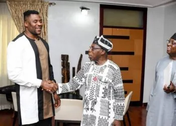 Francis Ngannou and Olusegun Obasanjo