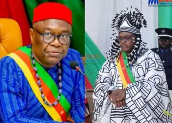 President of the North West Regional Assembly, Fru Angwafor III and Fon Yakum Kevin