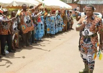 MINAT Boss Atanga Nji Paul during a CPDM parade
