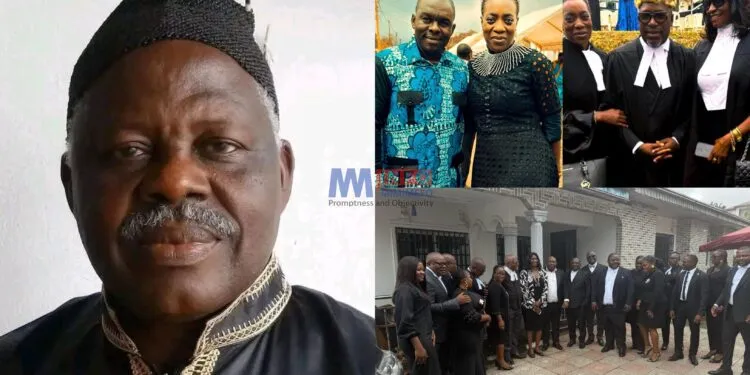 Members of the Judiciary pay homage to Ayah Paul Abine as they bid him farewell