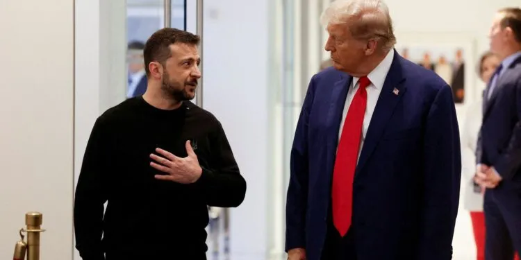 Trump and Zelenksyy during his first term in office