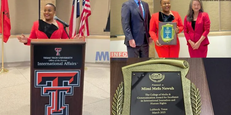 Mimi Mefo Newuh receives award for her excellence in International Journalism and Human rights