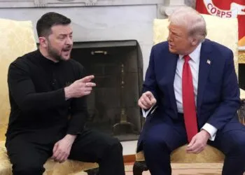 WASHINGTON, DC - FEBRUARY 28: U.S. President Donald Trump and Ukrainian President Volodymyr Zelensky meet in the Oval Office at the White House on February 28, 2025 in Washington, DC. Trump and Zelensky are meeting today to negotiate a preliminary agreement on sharing Ukraine’s mineral resources that Trump says will allow America to recoup aid provided to Kyiv while supporting Ukraine’s economy. (Photo by Andrew Harnik/Getty Images)