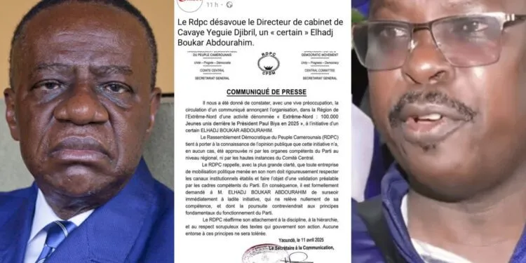 Le RDPC se désolidarise d'une marche de soutien à Paul Biya prévue à Maroua