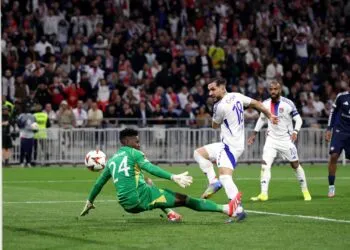 Andre Onana during the Lyon match against Manchester United