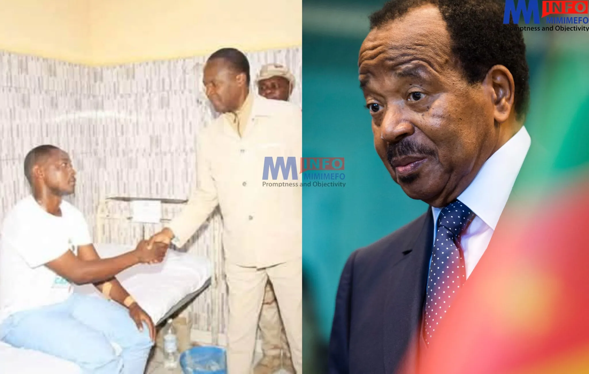 Joseph Beti Assomo, visited wounded soldiers on April 4 as Biya’s envoy