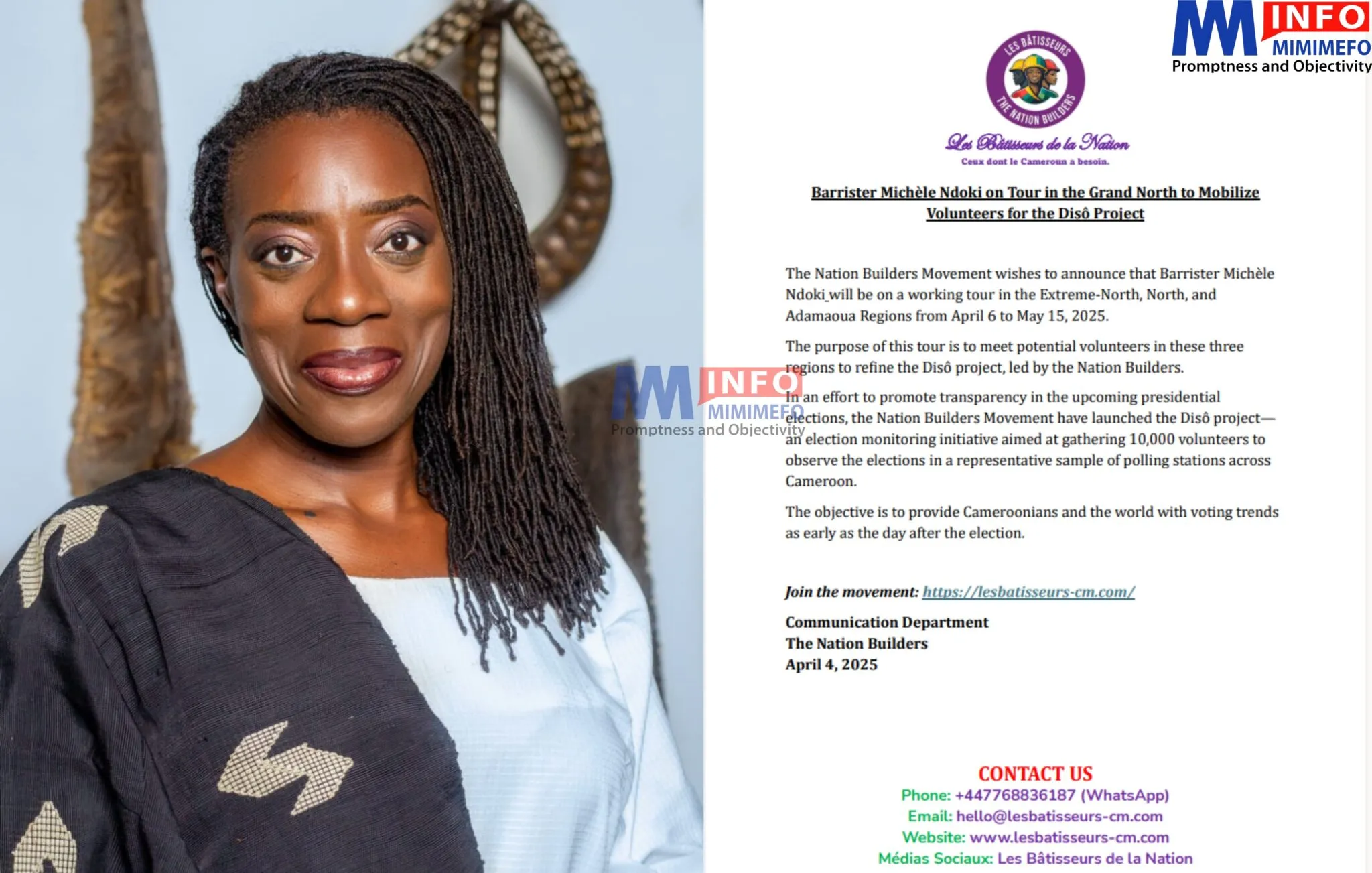 Michèle Ndoki Mobilizes Northern Cameroon for Nationwide Election Monitoring