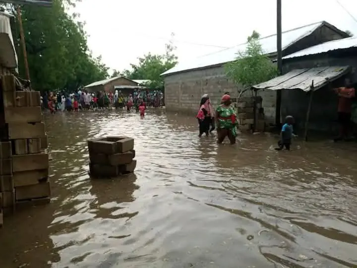 Flooded streets in Maroua